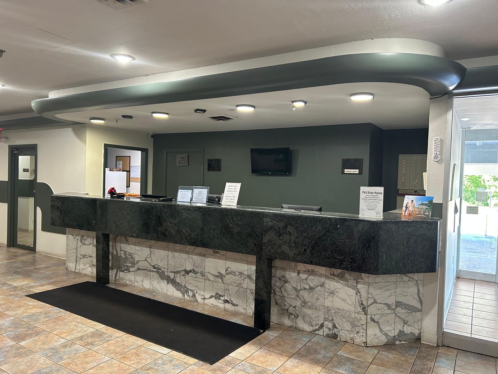 SWMI Hotels lobby and front desk in Saint Joseph, Michigan